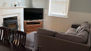 TV, fireplace, DVD player