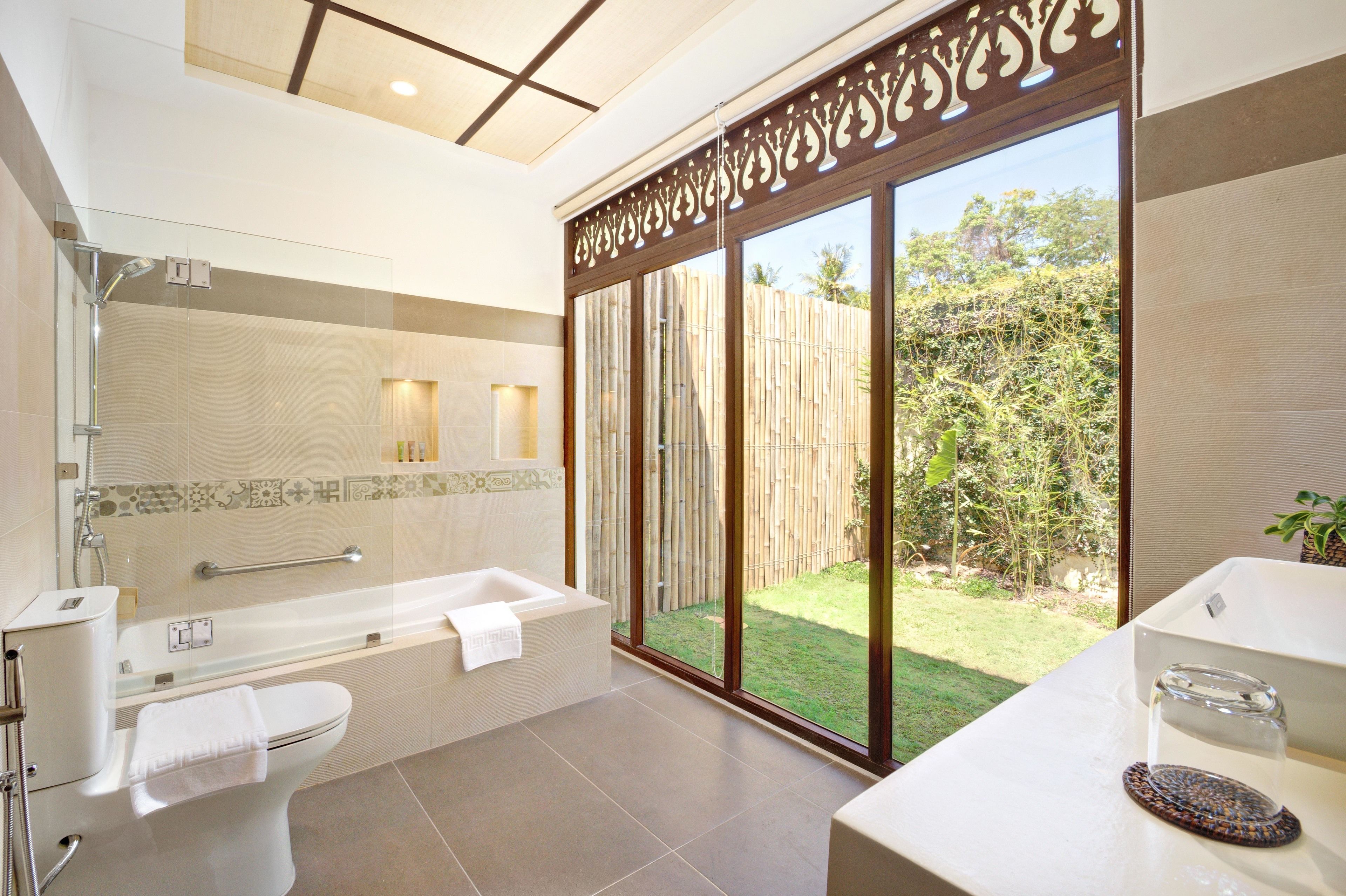 zen villa | bathroom | free toiletries, bathrobes, slippers, bidet