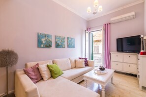 Apartment, 2 Bedrooms | Living room | Flat-screen TV - Nicol House and Suite in Corfu Town by Konnect  (Corfu)