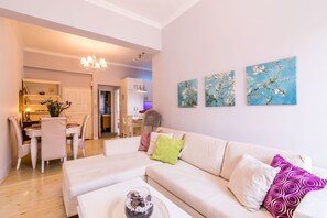 Apartment, 2 Bedrooms | Living room | Flat-screen TV - Nicol House and Suite in Corfu Town by Konnect  (Corfu)
