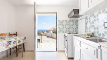Apartment, 1 Bedroom | Private kitchen | Fridge, oven, stovetop, coffee/tea maker