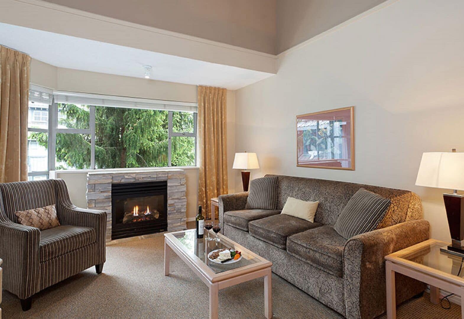 Televisión y chimenea 