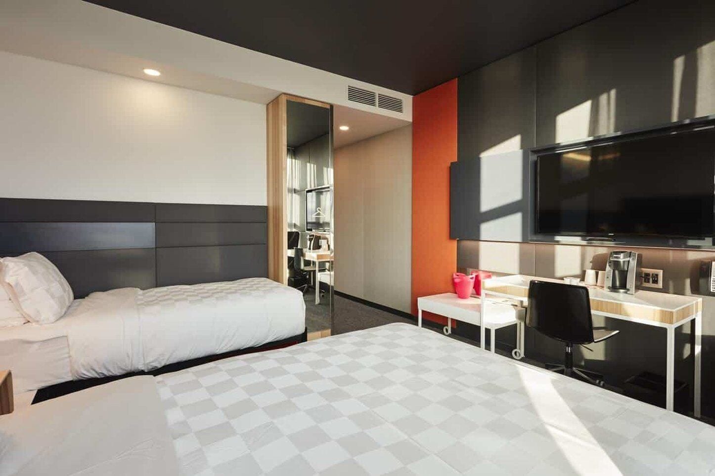 room, 2 queen beds | egyptian cotton sheets, desk, laptop workspace, iron/ironing board