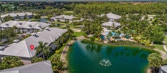 Lakefront home with water view, golf, pool, hot tub, & tennis