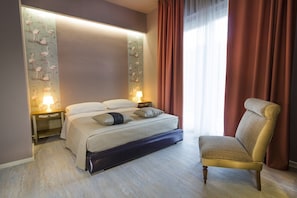 Egyptian cotton sheets, down duvets, individually decorated