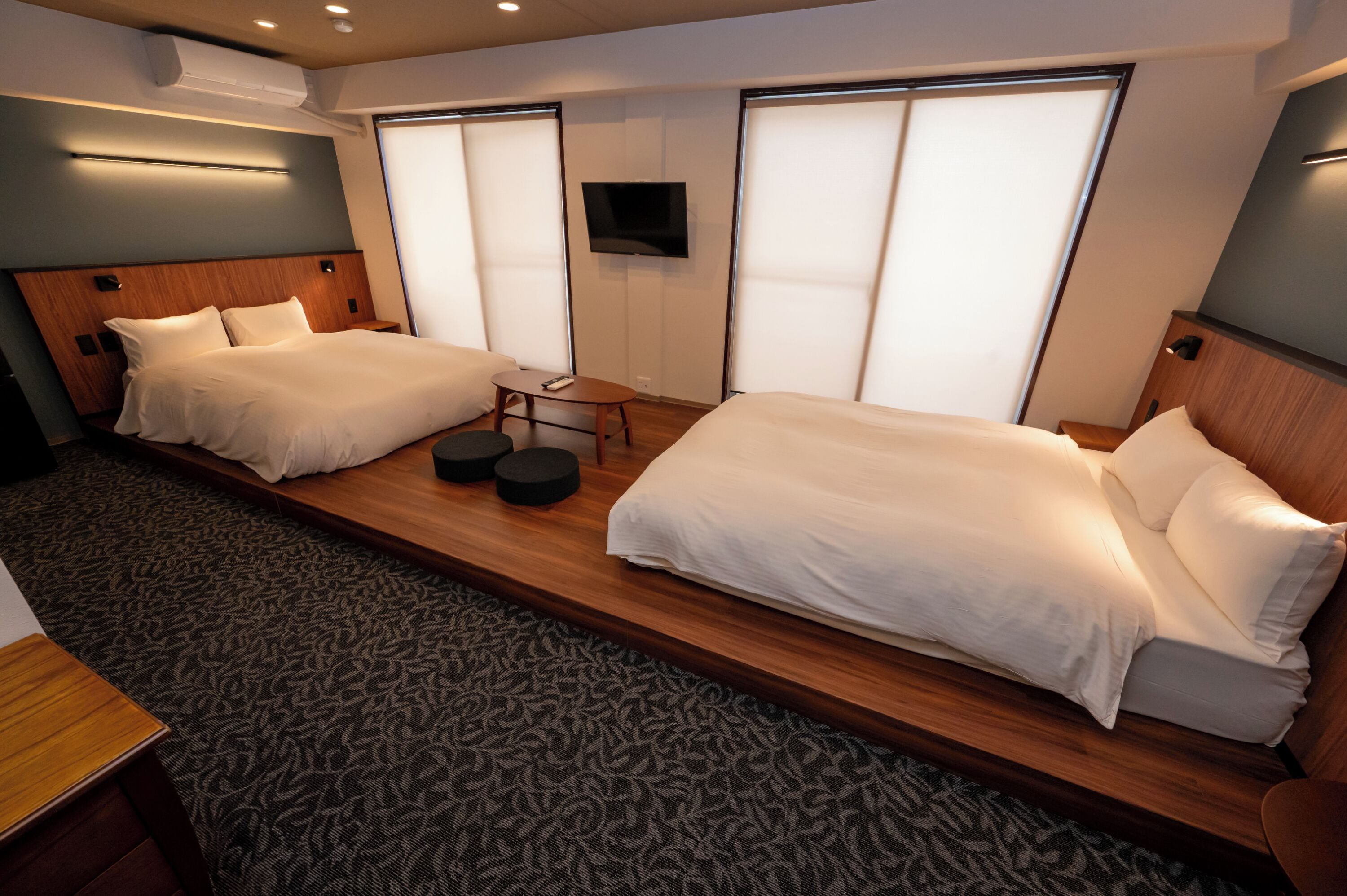 new modern cozy apt 5a. | Down comforters, desk, laptop workspace, blackout drapes