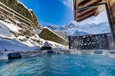 Contemporary Chalet with Hot Tub & Mountain Views