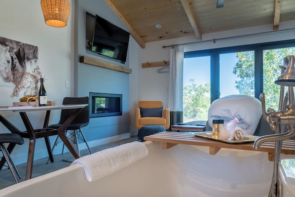 Smart TV, fireplace