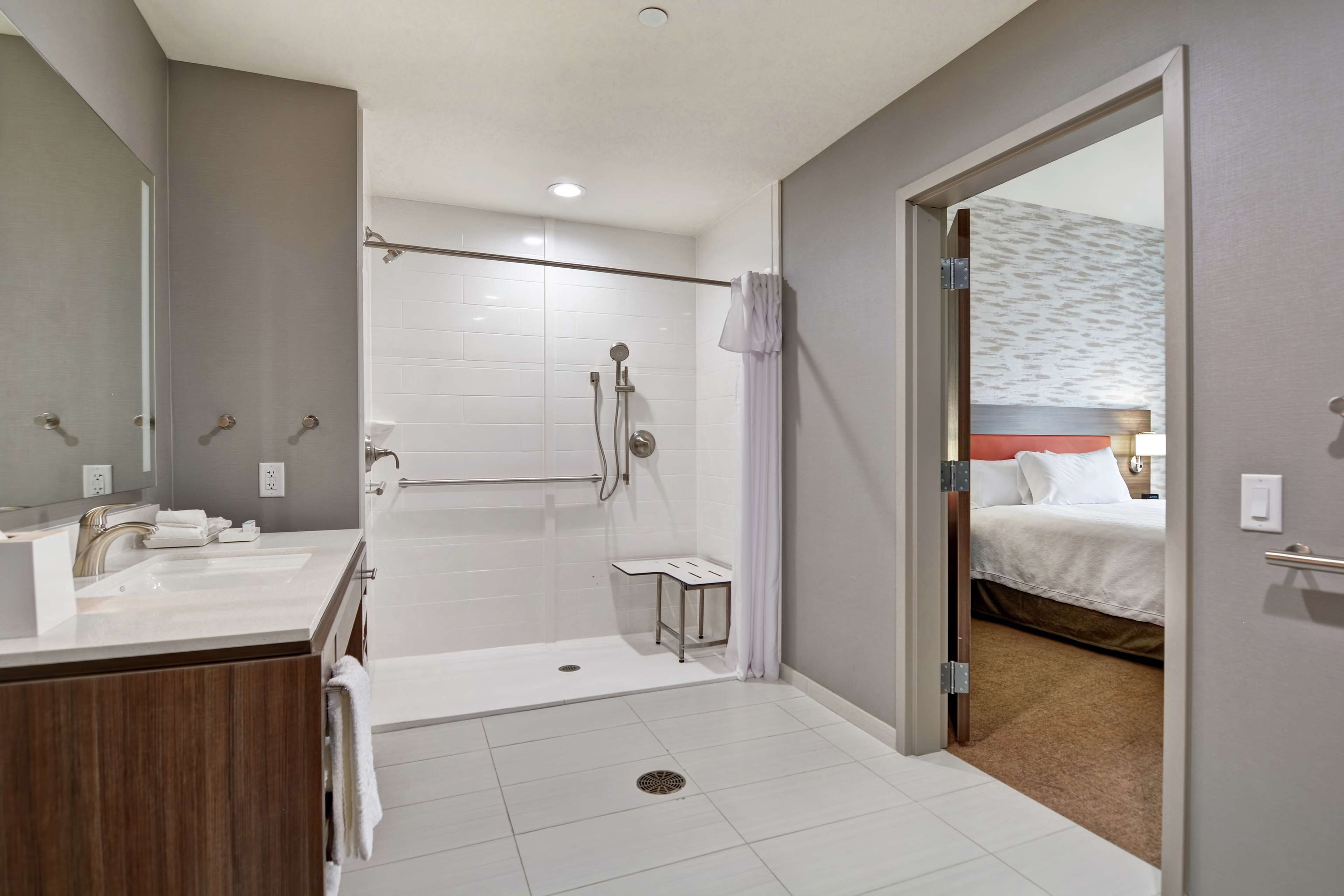 suite, 1 king bed, accessible, bathtub | bathroom shower