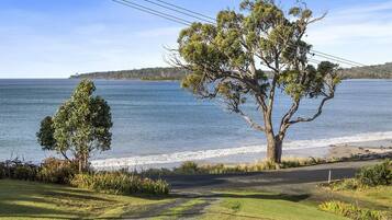 Plage, chaises longues