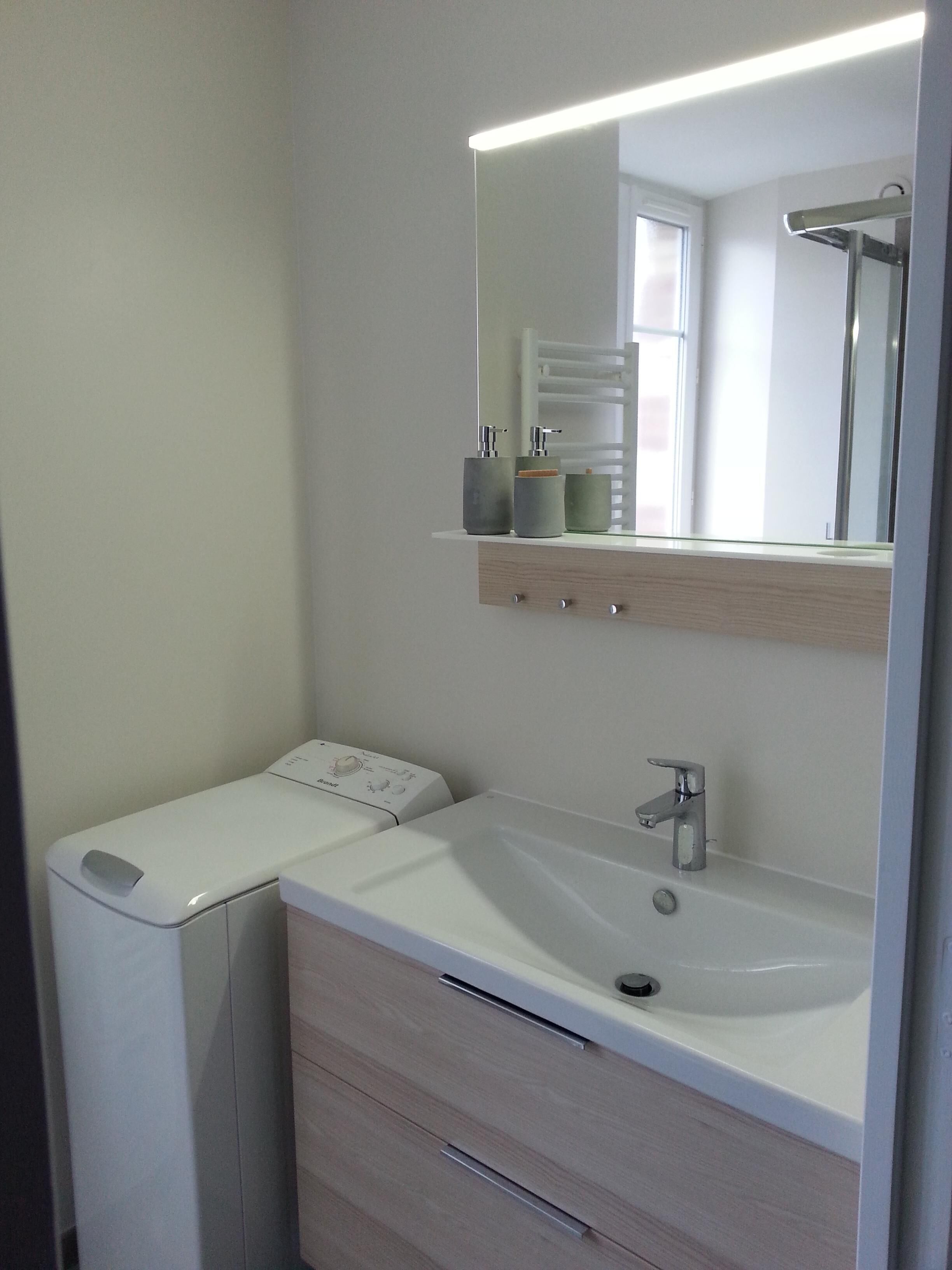 Le lavabo avec miroir éclairant