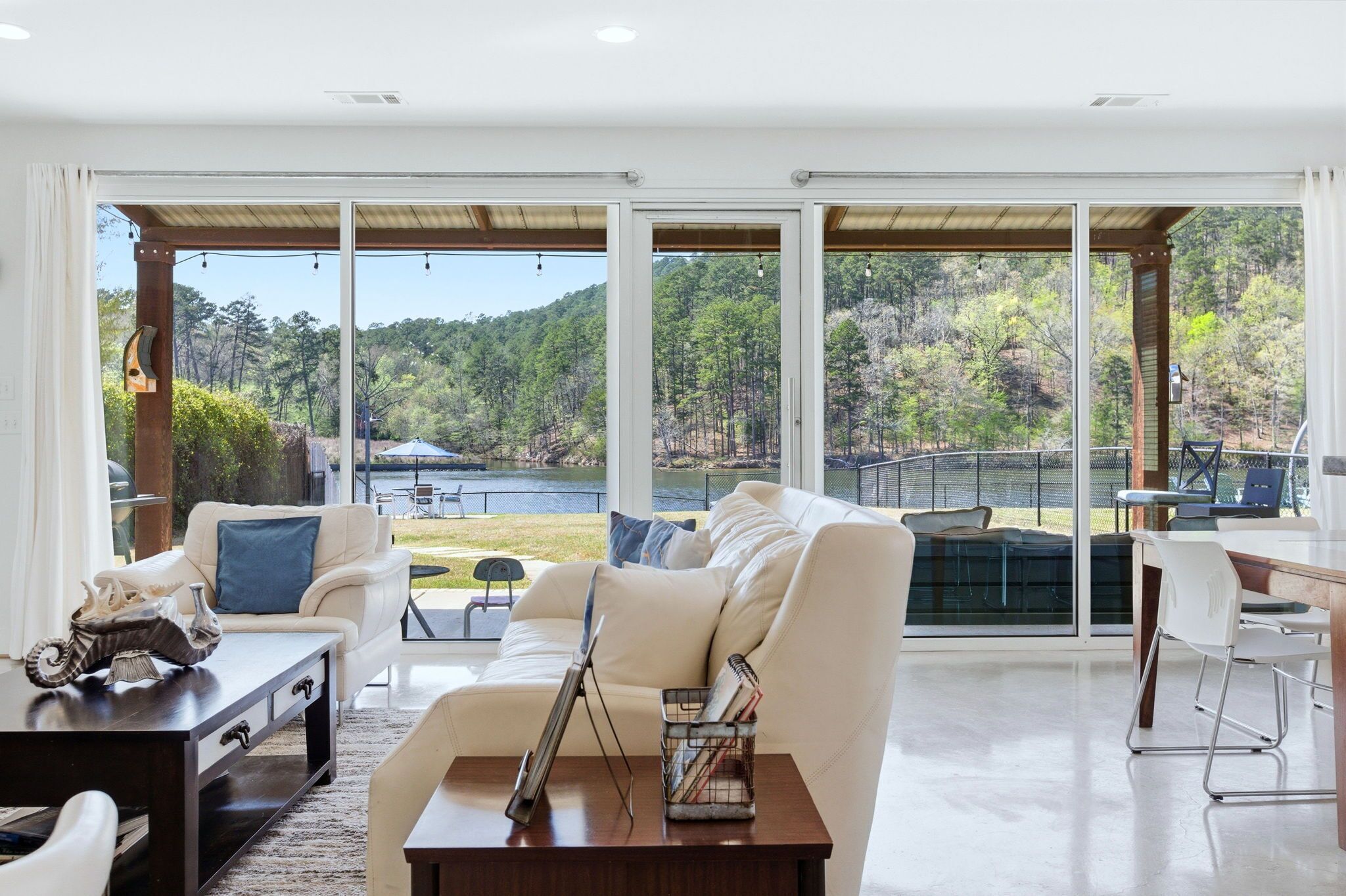 TV connectée, cheminée, lecteur de DVD, livres