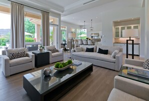 Smart TV, fireplace, foosball, table tennis