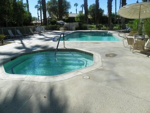 Outdoor pool, a heated pool - A perfect condo for true relaxation! (Palm Desert)