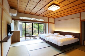 Modern Japanese style twin room, Non Smoking | In-room safe, bed sheets - Manten no Tsujinoya (Komatsu)