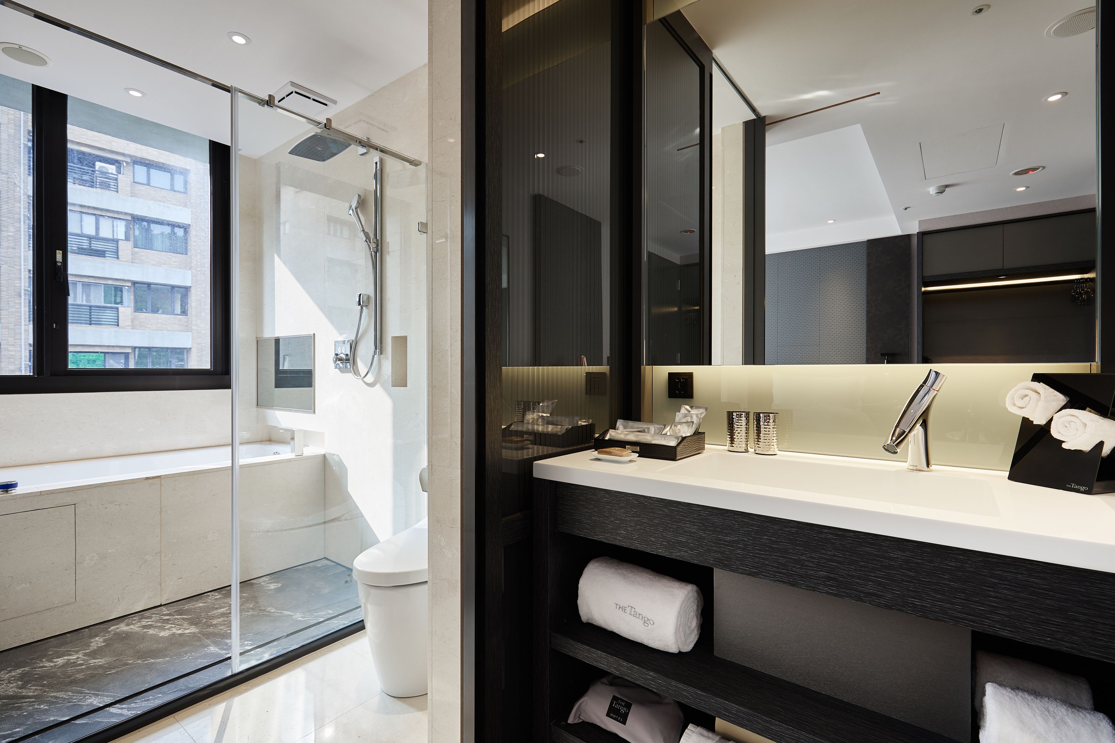 free toiletries, hair dryer, bathrobes, slippers