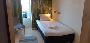 Habitación individual (Private bathroom) | Escritorio, cortinas opacas, tabla de planchar con plancha y wifi gratis
