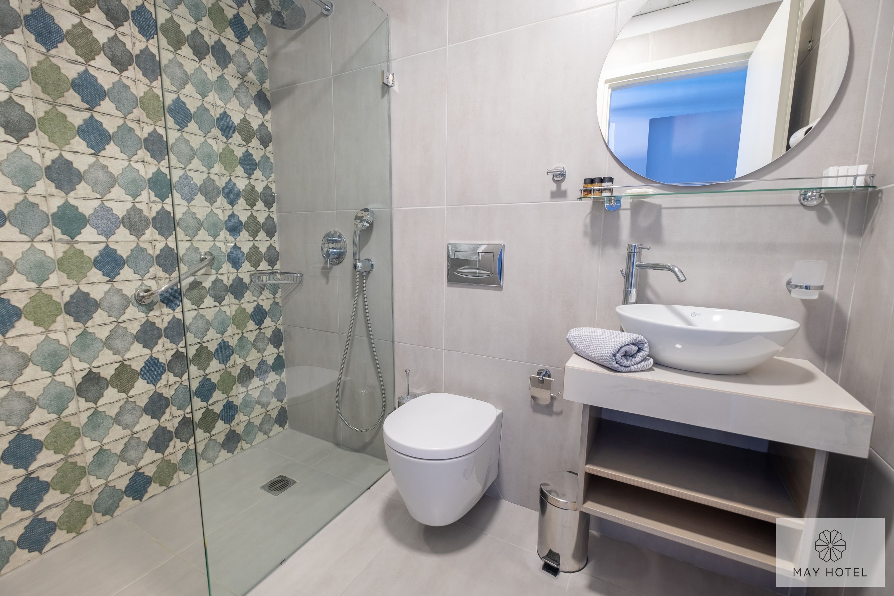 free toiletries, hair dryer, towels