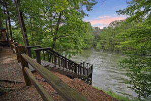 Property grounds - Grandview ~  Riverfront with play set, hot tub, kayaks and outdoor patio (Broken Bow)