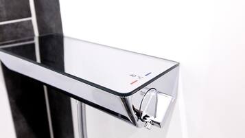 Minibar, desk, laptop workspace, blackout drapes