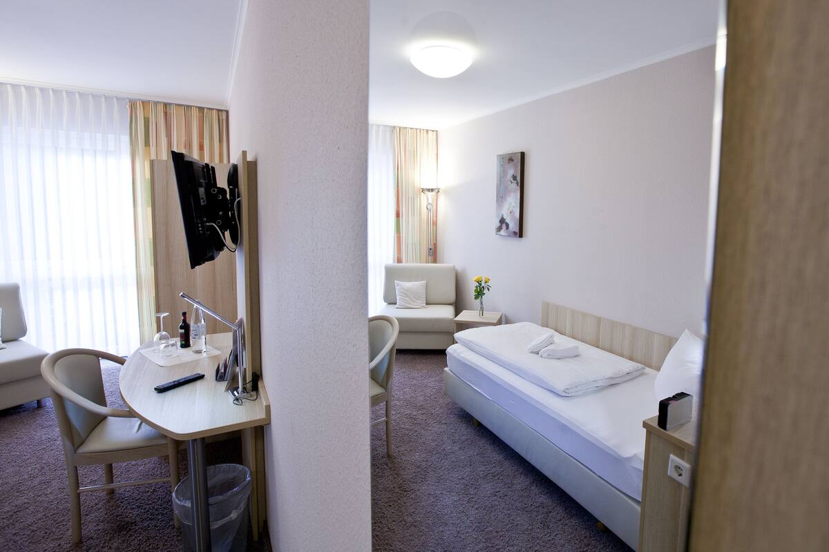 single room, 1 single bed, non smoking | minibar, desk, laptop workspace, blackout curtains