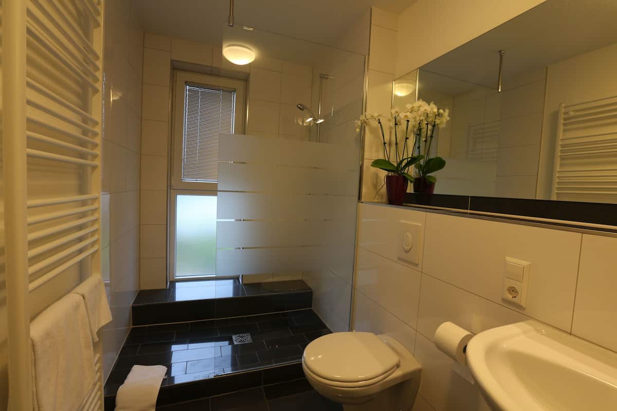 Regadera, amenidades de baño gratuitas, secadora de cabello, toallas