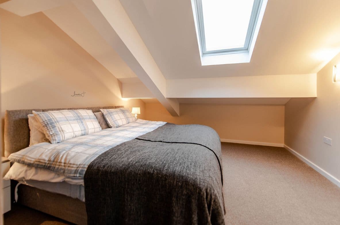 1 bedroom, desk, blackout curtains, iron/ironing board