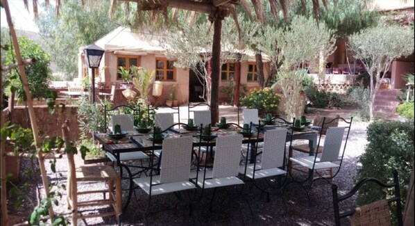 Breakfast, lunch, dinner served; Moroccan cuisine