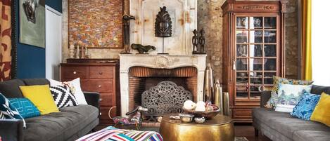 Flat-screen TV, iPod dock