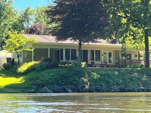 Exterior - Muskegon River Cottage just steps from the river on a low bank.  (Grant)