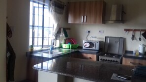 Fridge, microwave, stovetop