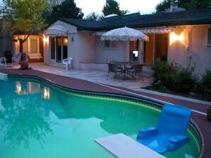 Outdoor pool, a heated pool