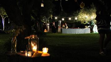 Outdoor banquet area