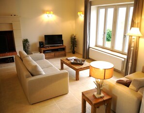 TV, fireplace, DVD player, table football - Domaine de Bel être 5 * "Furnished accommodation" Swimming pool, tennis ... (Val-Fouzon)
