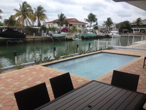 A heated pool - Compelling Canal Home with Pool & Large Dock on each side-Cabana Club Included (Key Colony Beach)