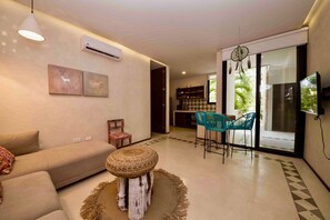 Condo | Living area | Flat-screen TV - Azara 102 by Tulum Homes (Tulum)