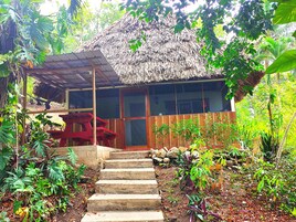 Junior Cabin, 1 Double Bed, Pool Access, Garden View | Memory foam beds, individually furnished, iron/ironing board, free WiFi