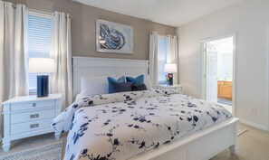 4 bedrooms, desk, iron/ironing board, travel crib