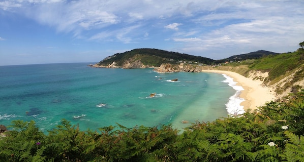 Ranta lähistöllä, aurinkotuoleja