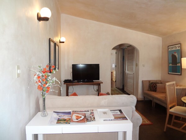 Smart TV, DVD player, books