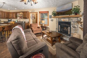 TV, fireplace, DVD player