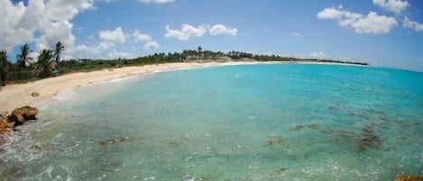 Playa en los alrededores, camastros y toallas de playa