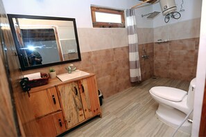 Double Room, 1 Bedroom, Patio, Mountain View | Bathroom | Shower, towels - Banlekhi (Dhari)