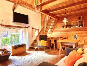 Casa de campo Deluxe, baño privado, vista al jardín (Romantikhütte) | Lounge