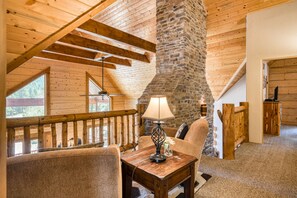 Interior - Secluded log home with mountain & forest views deck - one mile to lifts (Angel Fire)