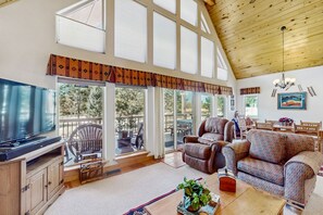 TV, fireplace, DVD player, video library