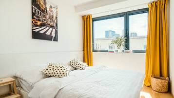 Superior-Apartment | Allergikerbettwaren, Verdunkelungsvorhänge, Bügeleisen/Bügelbrett