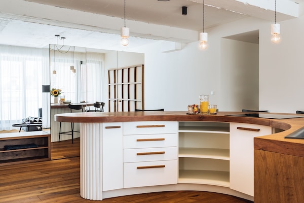 Penthouse | Dapur peribadi | Peti sejuk/penyejuk beku saiz penuh, ketuhar