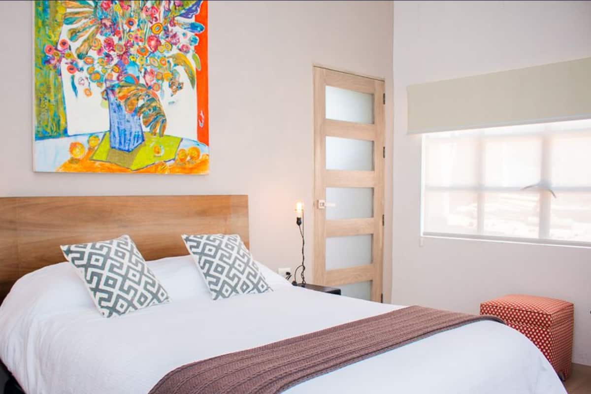 Departamento Deluxe, 2 habitaciones, para no fumadores | 1 habitación, sábanas de algodón egipcio y ropa de cama de alta calidad