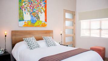 Deluxe appartement, 2 slaapkamers, niet-roken | 1 slaapkamer, lakens van Egyptisch katoen, luxe beddengoed, donsdekens